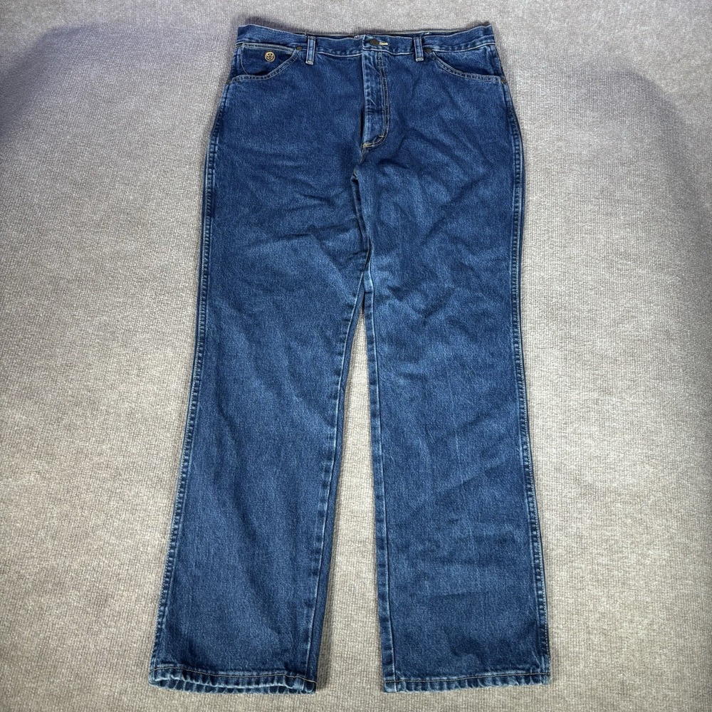 Wrangler Jeans Mens 36x32 (Tag 38x32) Cowboy Cut George Strait Slim Blue Denim